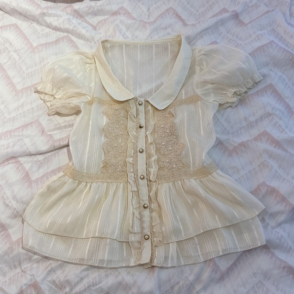Axes Femme | Cream Blouse - Picture 1 of 5